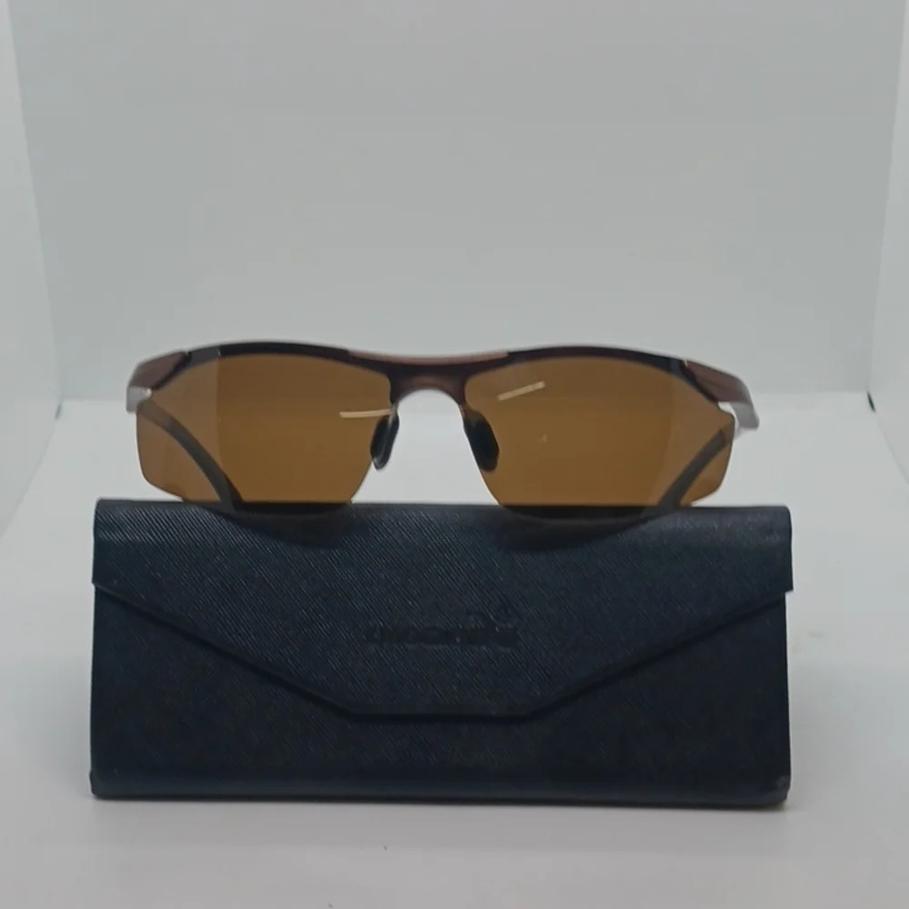 NWT MEN'S LUOMON DESIGN SUNGLASSES 8179 BROWN